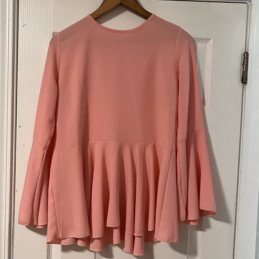 Boohoo pink long sleeve blouse - Size Medium